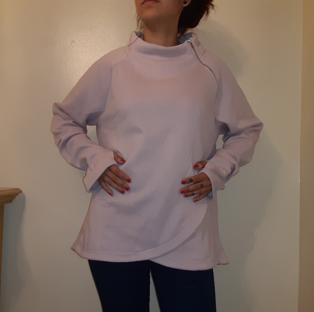 New Women's ZX Platinum Funnel Blush Zip Top